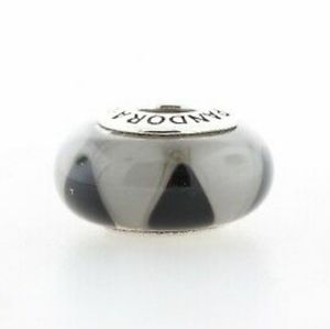Pandora Black & Grey Captivating Triangle Murano Glass Charm